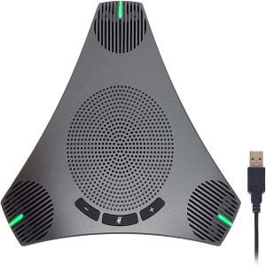 Conference Speaker and Microphone, 360° Omnidirectional USB Speakerphone Microphone